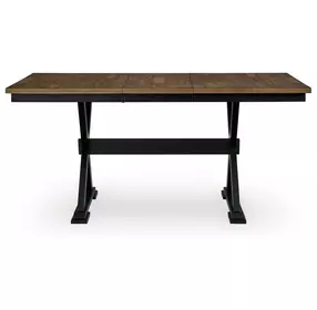 Wildenauer Deep Brown and Satin Black 78" Extendable Rectangular Counter Height Dining Table