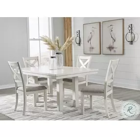 Robbinsdale Antique White Rectangular Extendable Dining Room Set