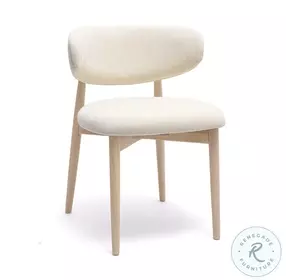 Zinea Cream Performance Textured Velvet Dining Chair
