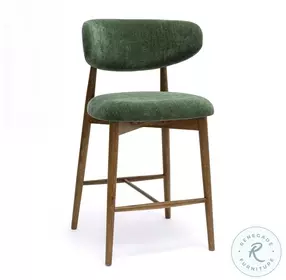 Zinea Forest Green Performance Textured Velvet Counter Height Stool