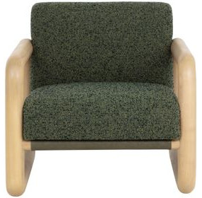 Cirro Noah Meadow and Ludlow Dark Olive Leather Upholstered Lounge Chair