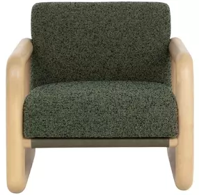 Cirro Noah Meadow and Ludlow Dark Olive Leather Upholstered Lounge Chair