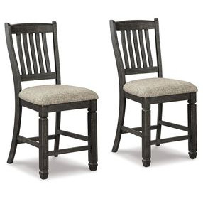 Tyler Creek Black And Gray Upholstered Bar Stool Set of 2