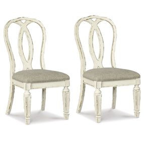 Realyn White Dining Upholstered Sidechair Set of 2