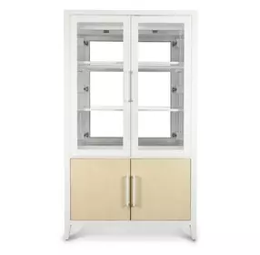 Miramar Sand and Stark White 4 Door Curio Cabinet with LED