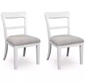 Chadworth White and Gray Upholstered Dining Chair Set of 2