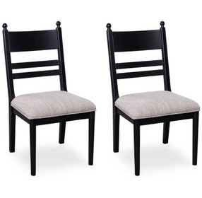 Chadworth Black and Gray Upholstered Side Chair Set of 2