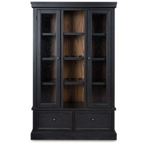Chadworth Black and Brown 2 Glass Door Curio Cabinet