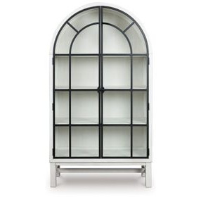 Chadworth White and Black 2 Glass Door Display Cabinet