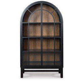 Chadworth Black and Brown 2 Glass Door Display Cabinet