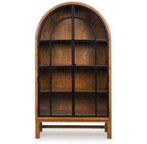 Chadworth Brown and Black 2 Glass Door Display Cabinet