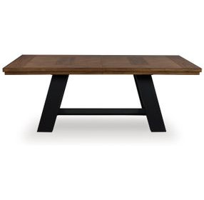 Chadworth Brown and Black 98" Extendable Rectangular Dining Table