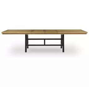 Galliden Black and Brown 120" Extendable Rectangular Dining Table
