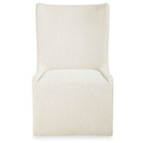 Brillynd Off White Performance Fabric Upholstered Wingback Dining Side Chair Set of 2