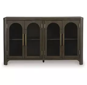 Darimore Burnished Brown 4 Glass Door Server