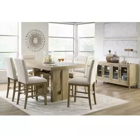 Drovlayne Light Brown Rectangular Counter Height Dining Room Set