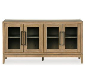 Drovlayne Light Brown 4 Glass Door Server