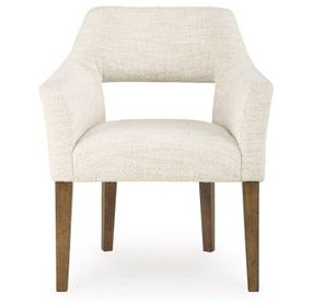 Marxmore Beige Upholstered Dining Arm Chair Set of 2