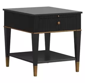 Boulevard Black Square End Table