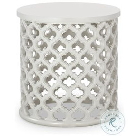 Dupre White Cast Concrete Outdoor Side Table