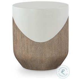 Danny White And Brown Outdoor Side Table
