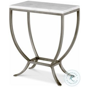 Complements White And Zinc Plated Steel Outdoor Side Table