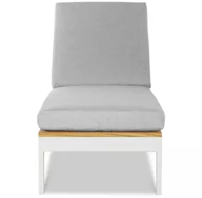 Outdoor Complements White and Brown Ronan Poolside 25" Reclining Chaise