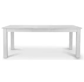 Geneva Distressed White 78" Extendable Rectangular Dining Table with Self Storing Leaf