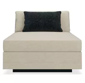 Fusion Beige Armless Chair with Pillow