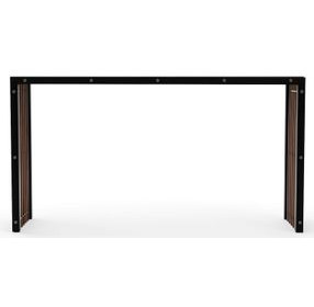 Pinstripe Dark Chocolate and Rich Walnut Rectangular Glass Top Console Table