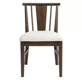 West End Ivory and Saddle Brown Upholstered Spindle Side Chair Set of 2