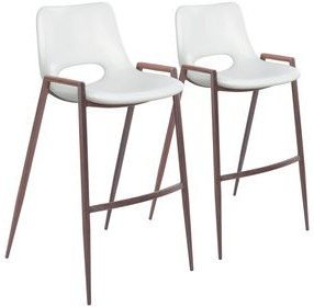 Desi White Bar Stool Set Of 2