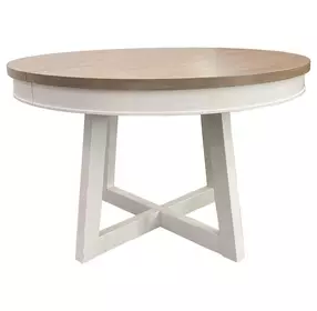 Americana Modern Cotton 48" Round Extendable Dining Table