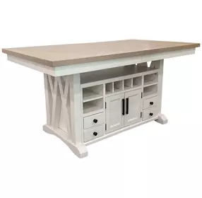 Americana Modern Cotton 72" Extendable Counter Height Dining Table