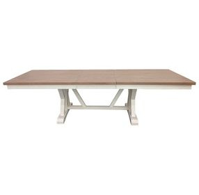 Americana Modern Cotton 88" Trestle Extendable Dining Table