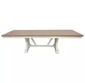 Americana Modern Cotton 88" Trestle Extendable Dining Table