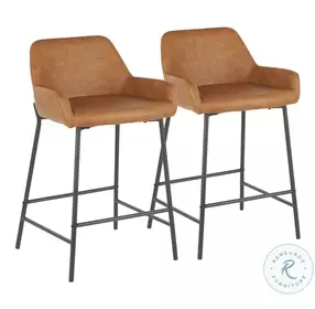 Daniella Camel Counter Height Stool Set Of 2