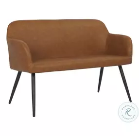 Daniella Camel Pu And Black Steel High Back Bench