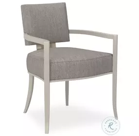 Reserved Seating Medium Gray And Matte Pearl Arm Chair