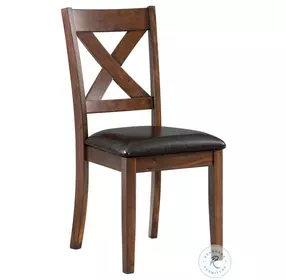 Alexa Espresso Faux Leather Side Chair Set Of 2