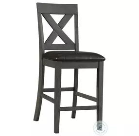 Alexa Gray And Faux Leather Counter Height Chair Set Of 2