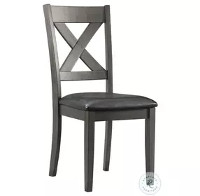 Alexa Gray And Faux Leather Side Chair Set Of 2