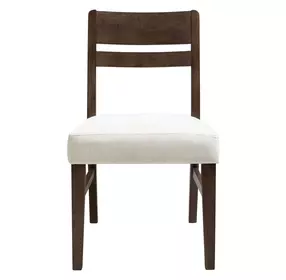 West End Ivory and Saddle Brown Upholstered Ladder Back Side Chair Set of 2