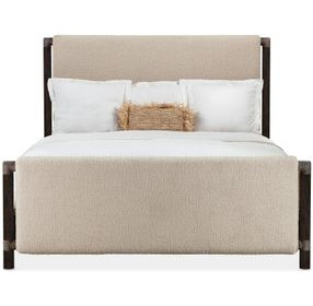 Retreat Black Sand Queen Upholstered Panel Bed