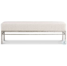 Aventura Frosted Nickel Upholstered Bench