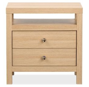 Merrifield Sandstone Beige 2 Drawer Nightstand with USB Charging