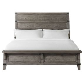 Forge Brushed Steel King Panel Bed