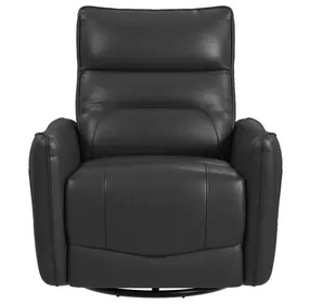 Rodger Del Mar Gray Leather Swivel Glider Power Recliner with USB Charging