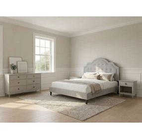 Zest Light Gray and Black Upholstered Panel Bedroom Set