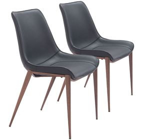 Magnus Black and Walnut Dining Chair Set of 2
